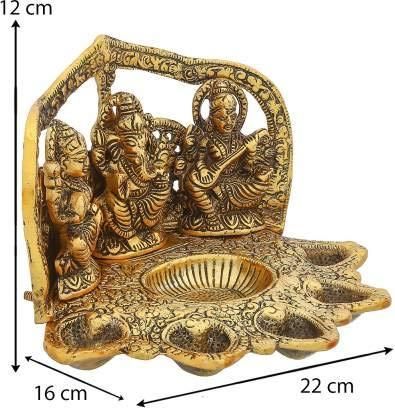 Laxmi Ganesh Saraswati Idol Oil Lamp