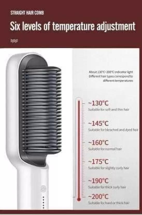 Unisex Hair Straightener Comb With 5 Temperature Control (Green)