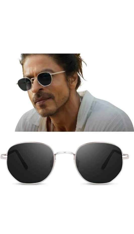Unisex Black Silver Aviator Sunglass