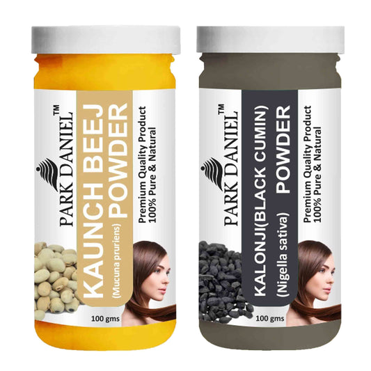 Park Daniel Kaunch Beej Powder & Kalonji(Black Cumin) Powder Combo pack of 2 Jars of 100 gms(200 gms)