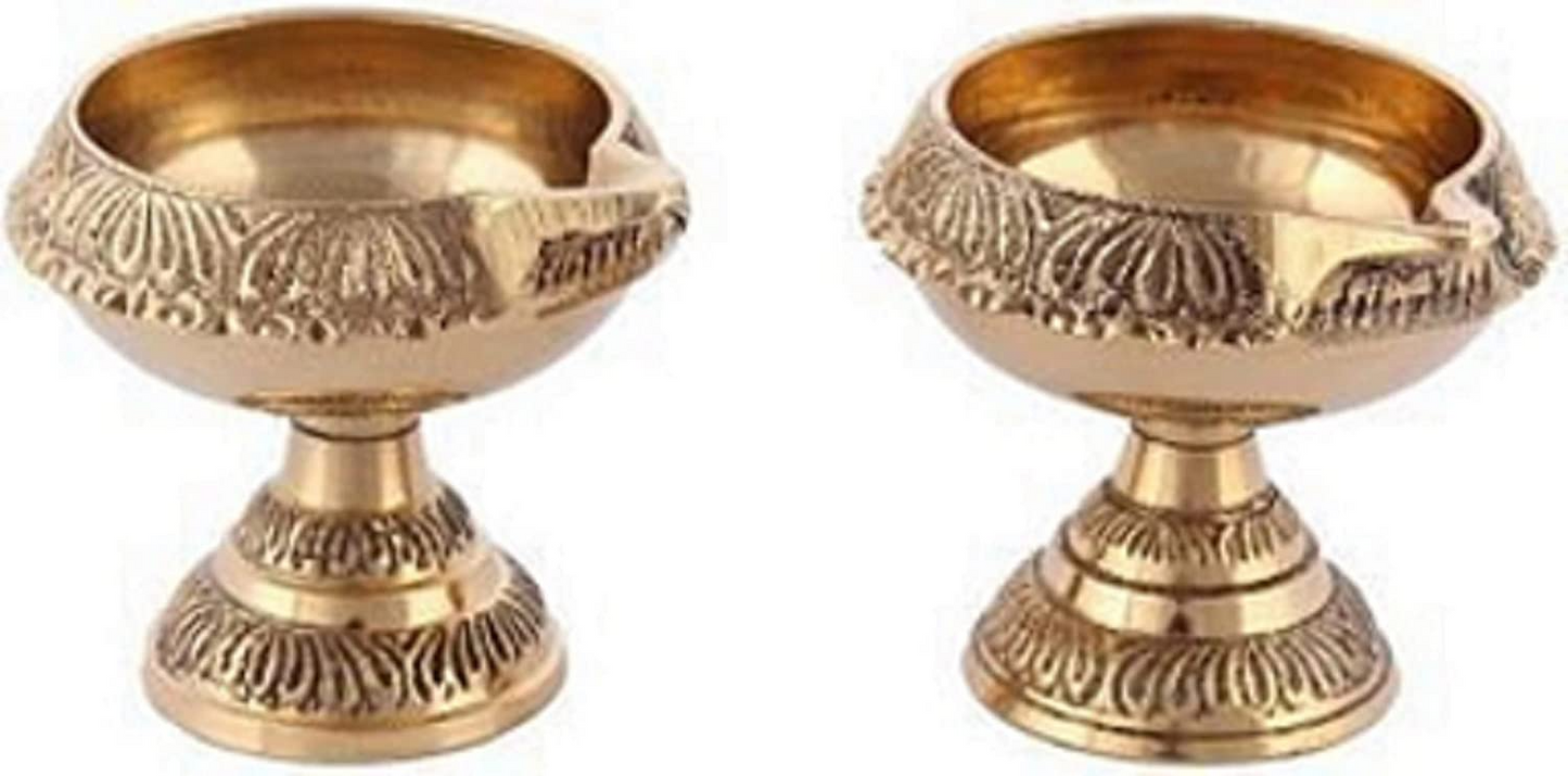 Brass Kuber Diya | Pital Diya For Puja | Diwali Diya |Oil Lamp For Pooja (PACK OF 2)