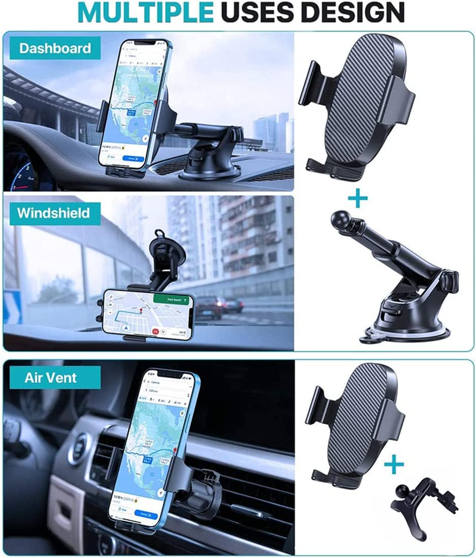 iPretty Car Mobile Stand Holder Mount with 360 Degree Flexible Neck Fit for Universal Car Windshield Dashboard Use Size 4-11" inch - (Black)