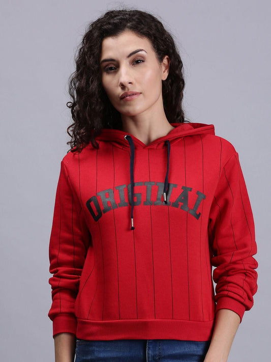 Urgera Women's Fleece Typography Sweatshirts with Hoodie