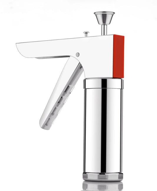 iPretty  Stainless Steel Kitchen Press with 15 Different Types of Jalies, Murukku Maker/Bhujiya Maker/Cookies/Namkeen/Noodles/Chakali Maker/Sev Maker/Farsan Maker/Gathiya Maker