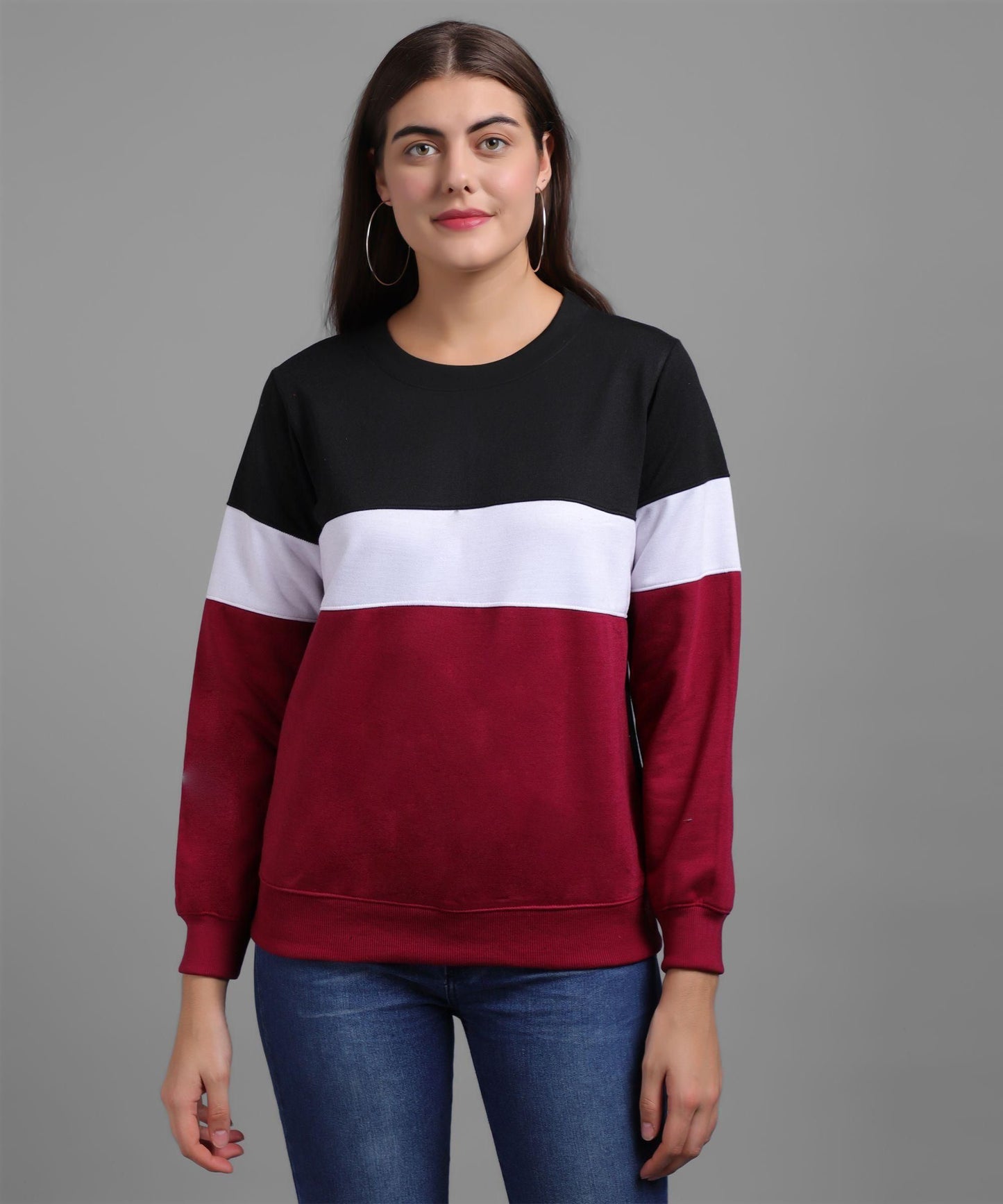 Women's Wool Color Block Sweatshirt