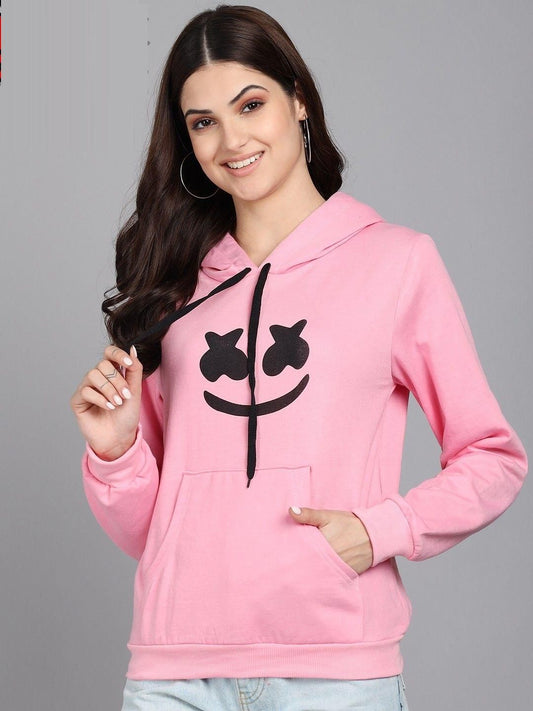 Women's Fleece Printed Full Sleeves Sweatshirts