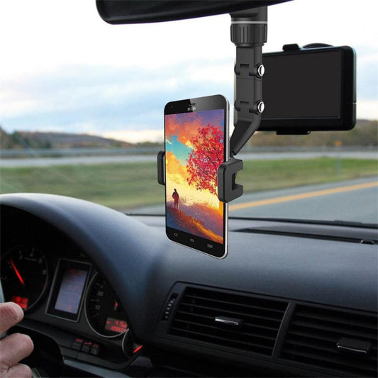Mobile Phone Holder with Car Rear Mirror Mount Bracket