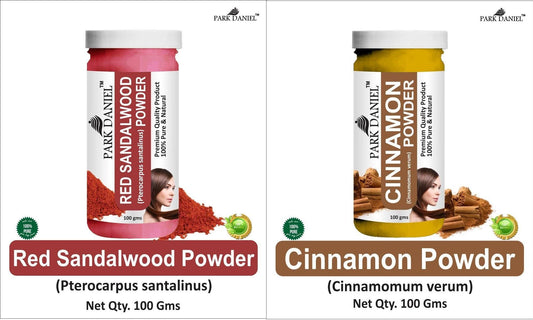 Park Daniel Red Sandalwood Powder & Cinnamon Powder Combo pack of 2 Jars of 100 gms(200 gms)