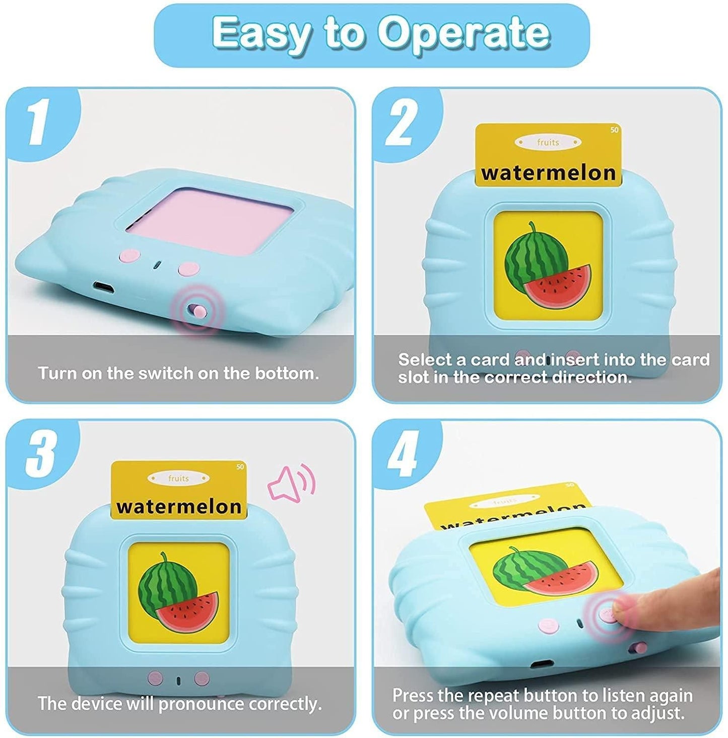 iPretty Talking Flash Cards for Kids - Early Educational Learning Toy