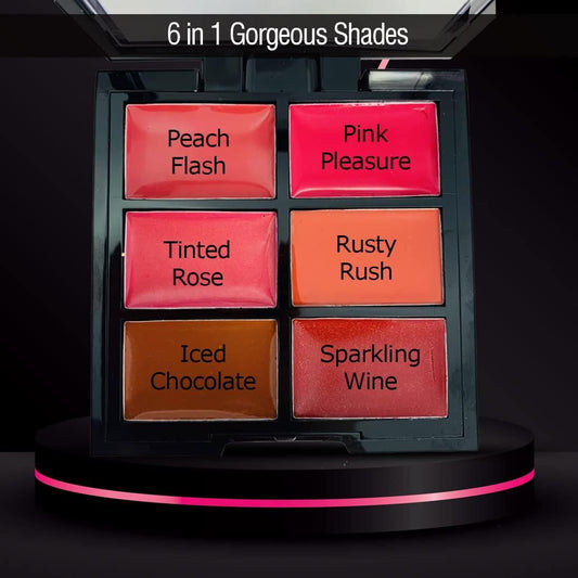 Coloressence Lip Souffle Moisturizing Creamy Multicolor Glossy Lipstick Palette, Long Lasting Waterproof Formula