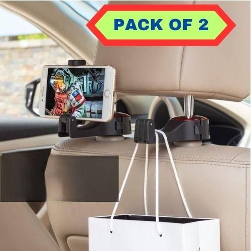 Car Seat Back Hooks with Phone Holder(Pack of 2)