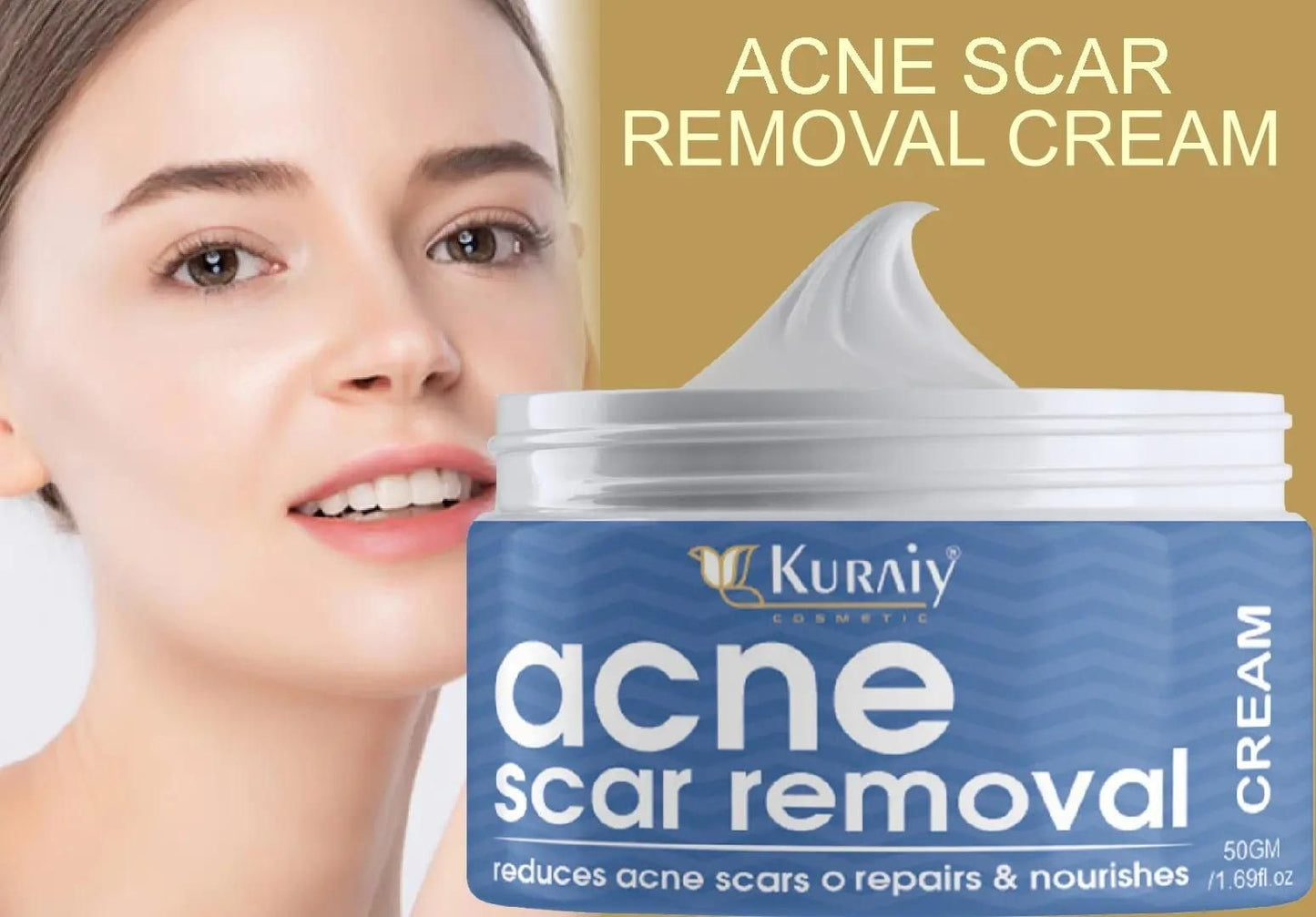 KURAI Scar Removal Cream Gel Remove Acne Spots Treatment Stretch Marks Burn Surgical Scar Repair Cream Smoothing Whitening Skin Beauty