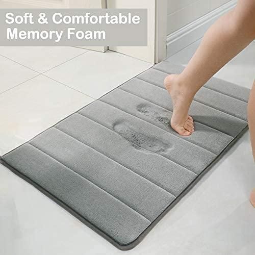 Super Water Absorbent Soft Memory Foam Bath Mat(Gray)