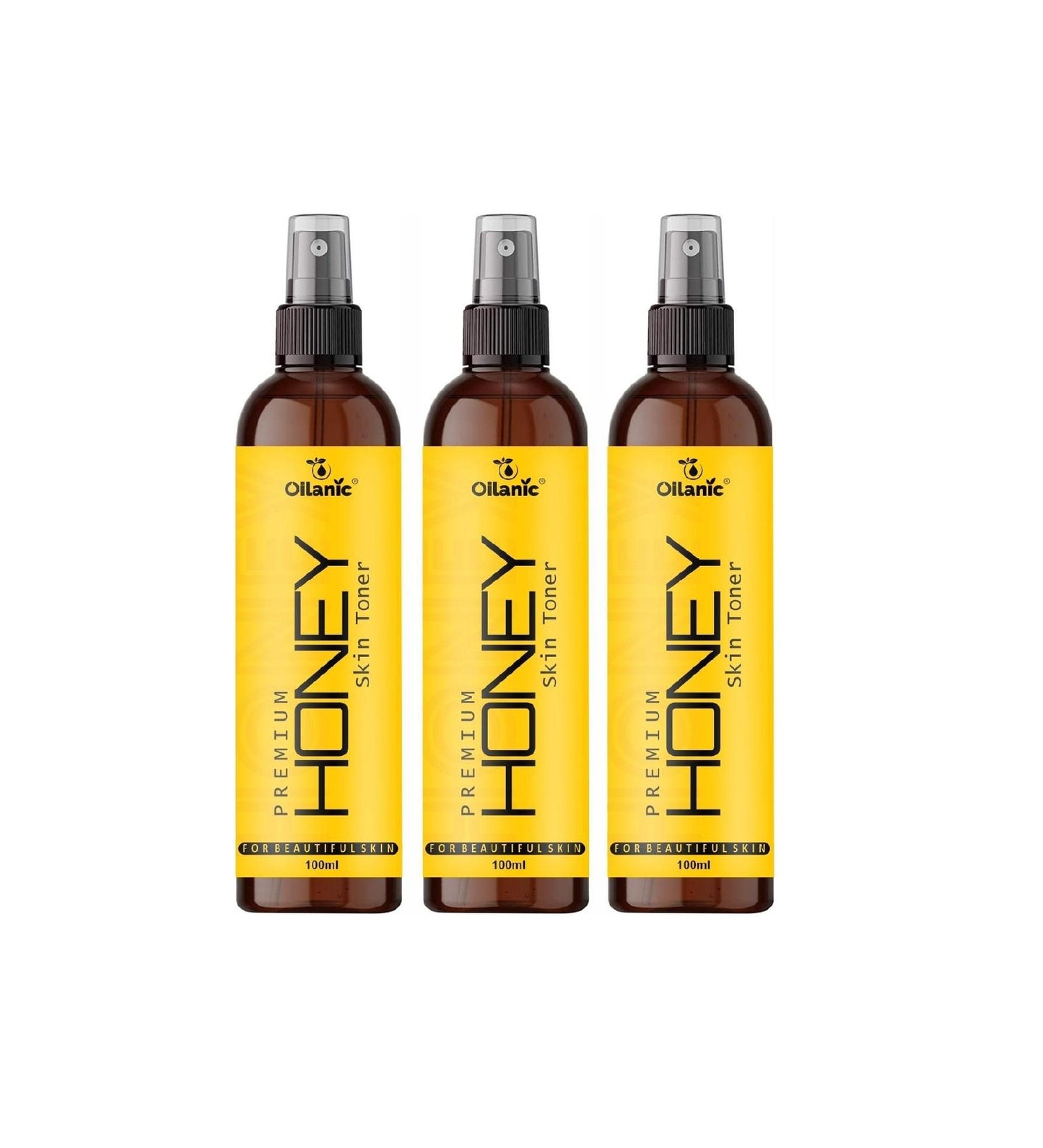 Oilanic Premium Honey Face Toner For Men & Women Combo Pack of 3 Bottles of 100 ml (300 ml )