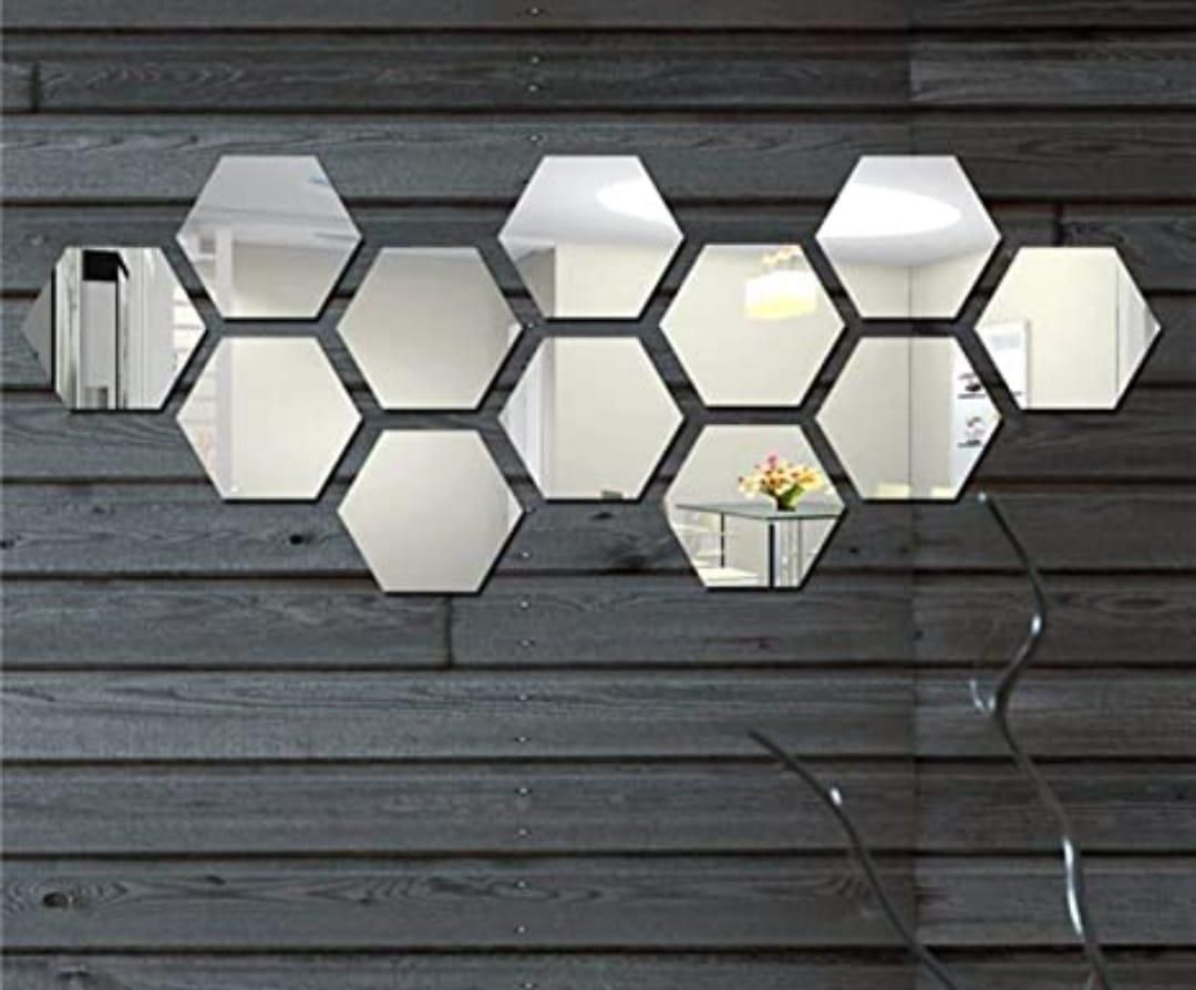 3D Acrylic Hexagon Mirror Wall Stickers(Set of 31)