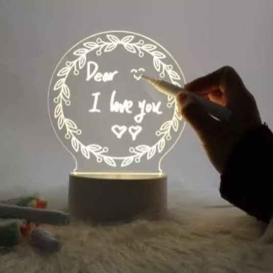 Acrylic Message Board Light LED Night Light, Personalized Night Light, Childs Playroom, Gift for Kids