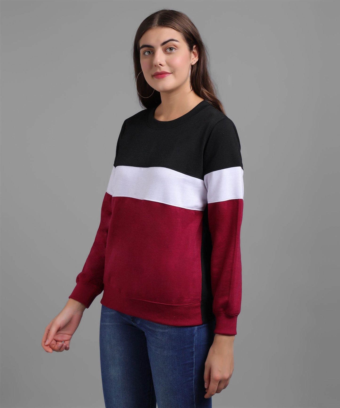 Women's Wool Color Block Sweatshirt