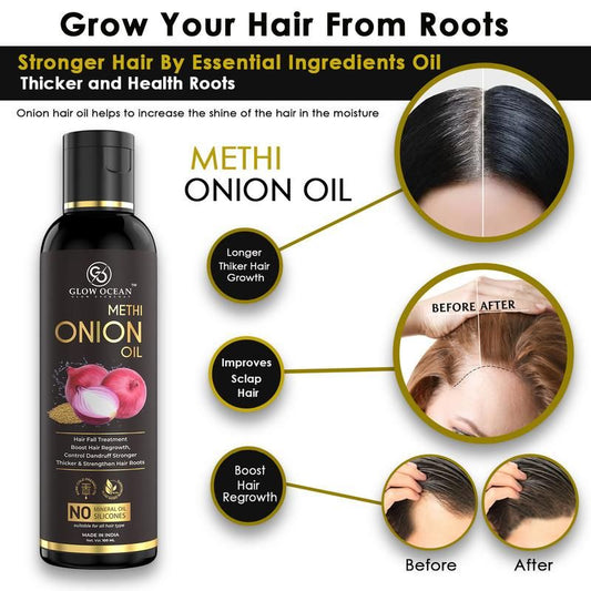 Ocean Onion Methi oil For Hair Fall Control,Hair Growth & Hair Regrowth-Control Dandruff (100Ml)