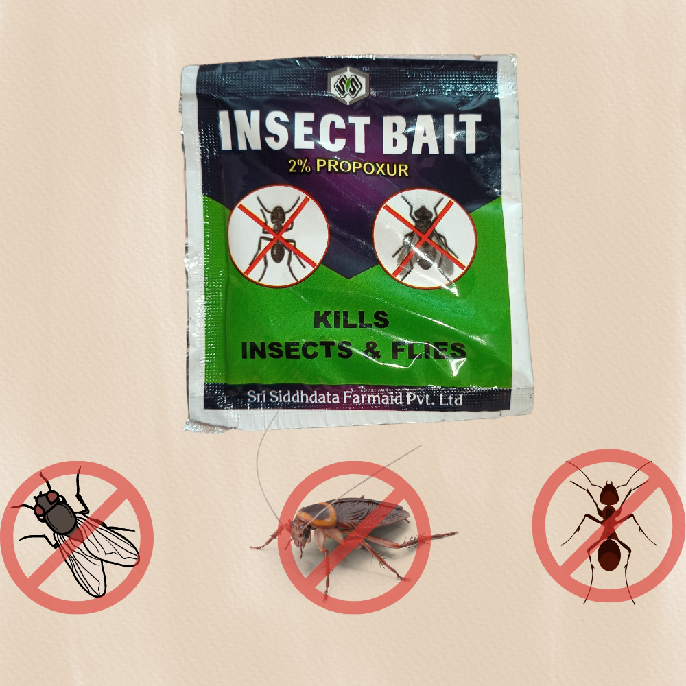 Insect Killer Bait| Kills Cockroach Files Ants | Propoxur Based  10GMx2