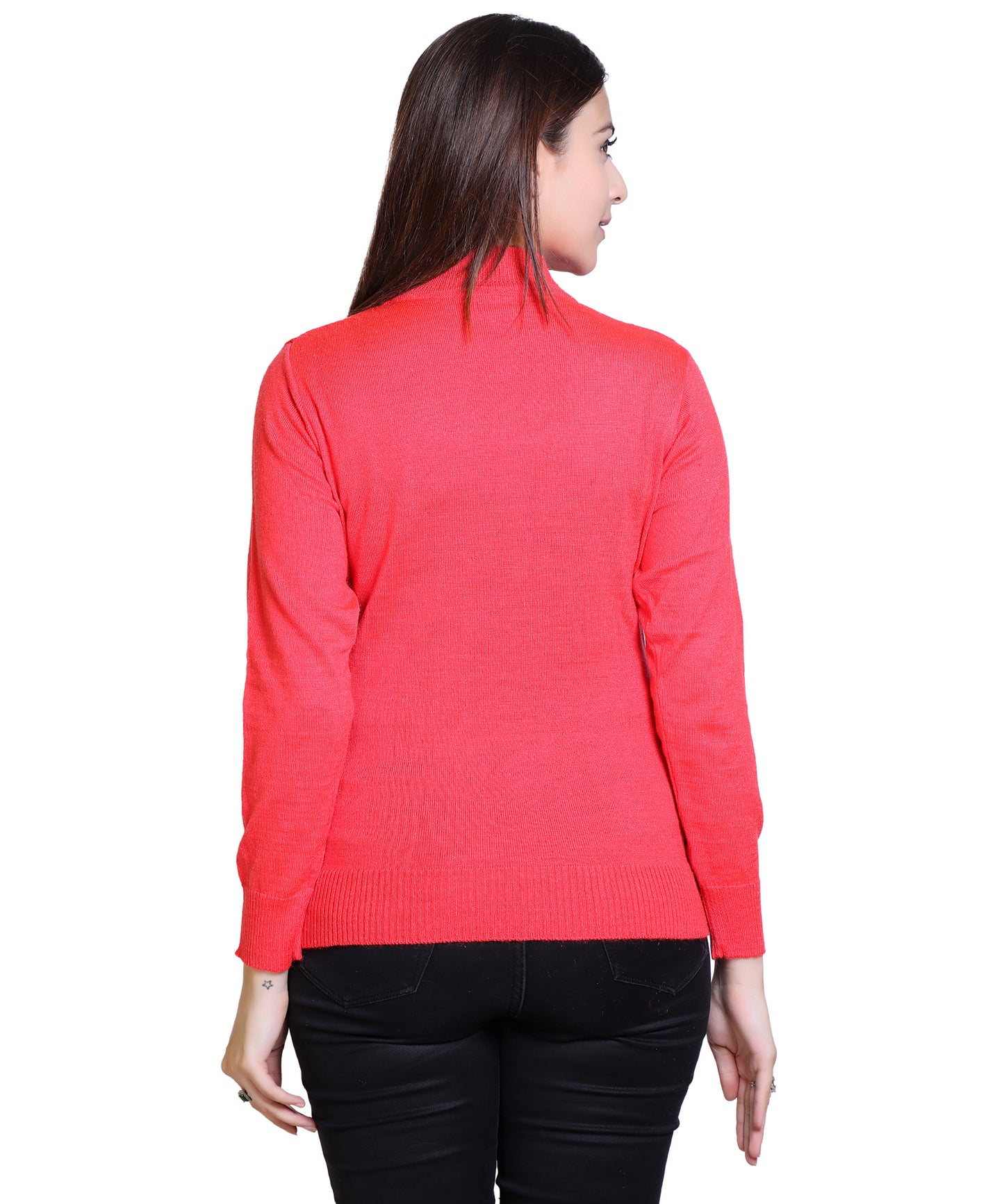Women's Solid Woolen Full Sleeves Sweater