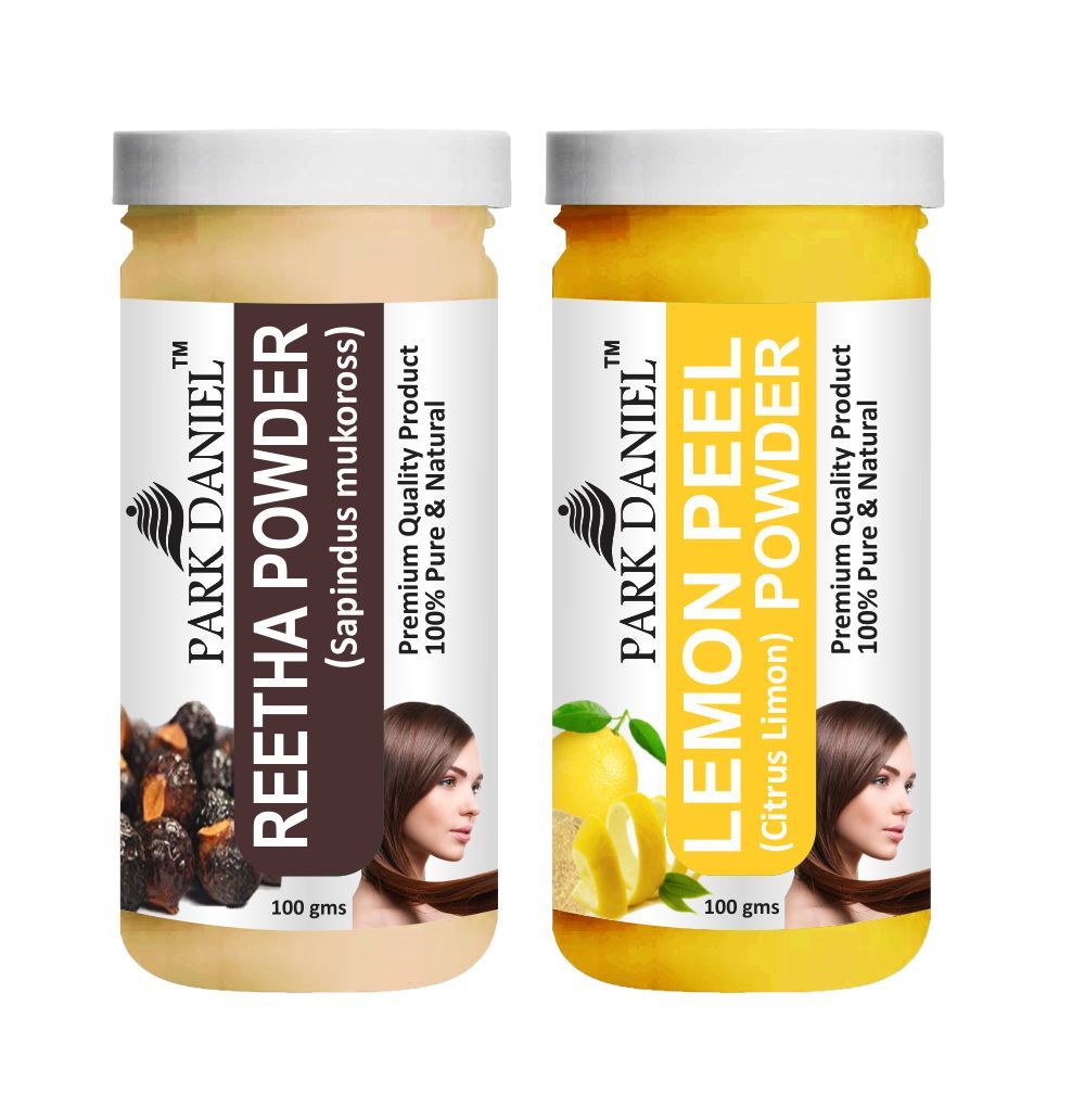 Park Daniel Pure & Natural Reetha Powder & Lemon Peel Powder Combo Pack of 2 Bottles of 100 gm (200 gm )