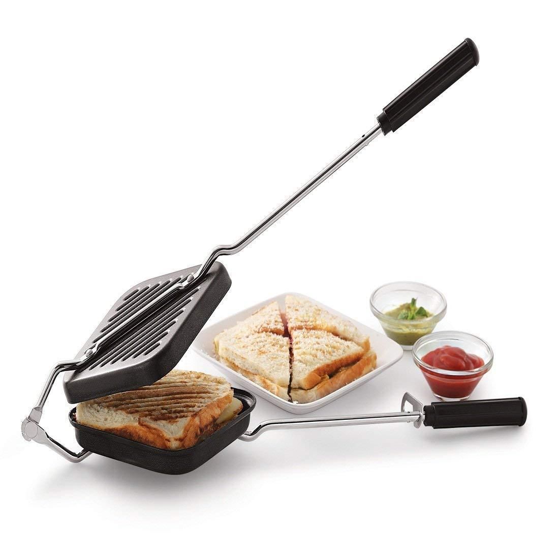 iPretty  Swadish Non-stick Grill Sandwich Toaster, Gas Compatible,(Black)