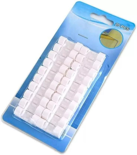 Self Adhesive Cable Clips Wire Manage Holder Sticky Mount-Round Plastic Cable Cord(20 pcs 1 Set)