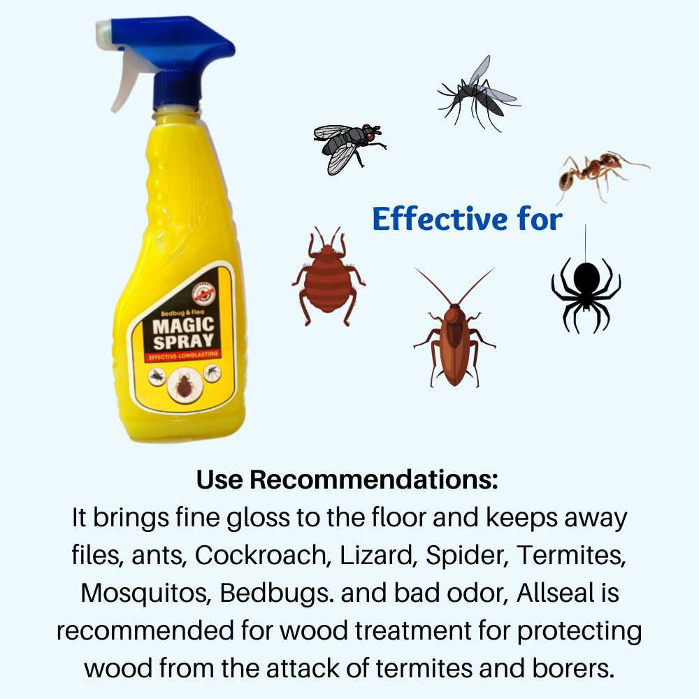 Bedbug & Flea control Magic Spray  Effective and Long-lasting 500MLx4