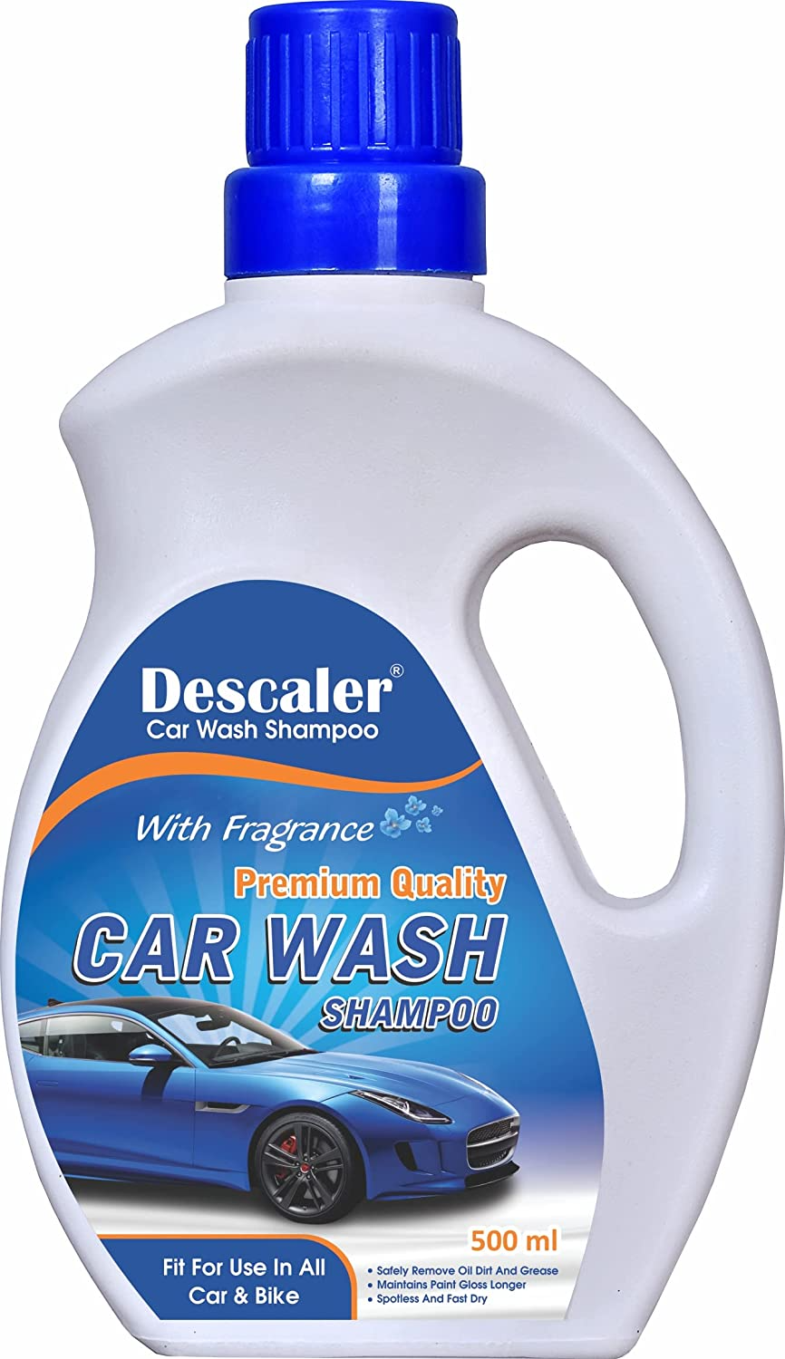 Descaler Car Washing Shampoo Liquid with Extra Foaming for Car Care and Cleaning Spot Free Cleaning Scratch or Leave Wat 500ml