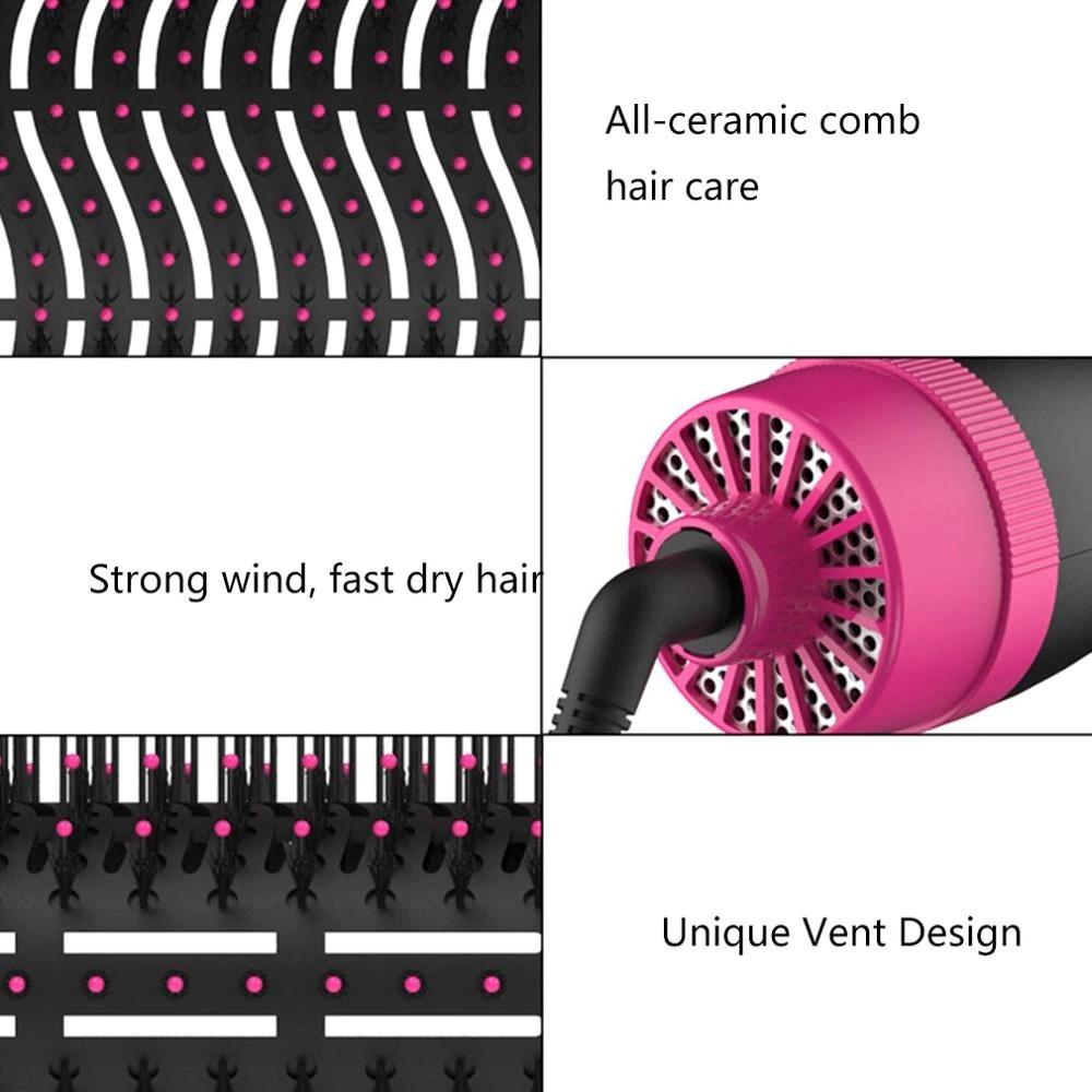 Hair Blow Dryer Brush One Step Hair Dryer & Volumizer Hot Air Brush Ceramic Electric Blow Dryer Styler 4 in1 Styling Negative Ion Hair Straightener Brush