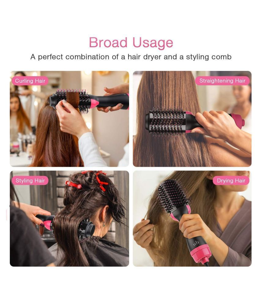 Hair Blow Dryer Brush One Step Hair Dryer & Volumizer Hot Air Brush Ceramic Electric Blow Dryer Styler 4 in1 Styling Negative Ion Hair Straightener Brush