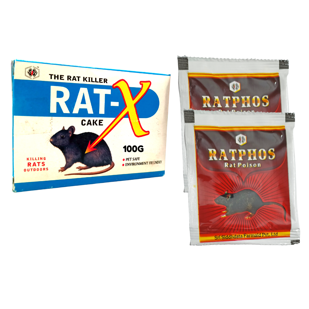 Rat Kill Cake 100GMx1 and Zinc Phosphide Powder 10GMx2 | Rodenticide