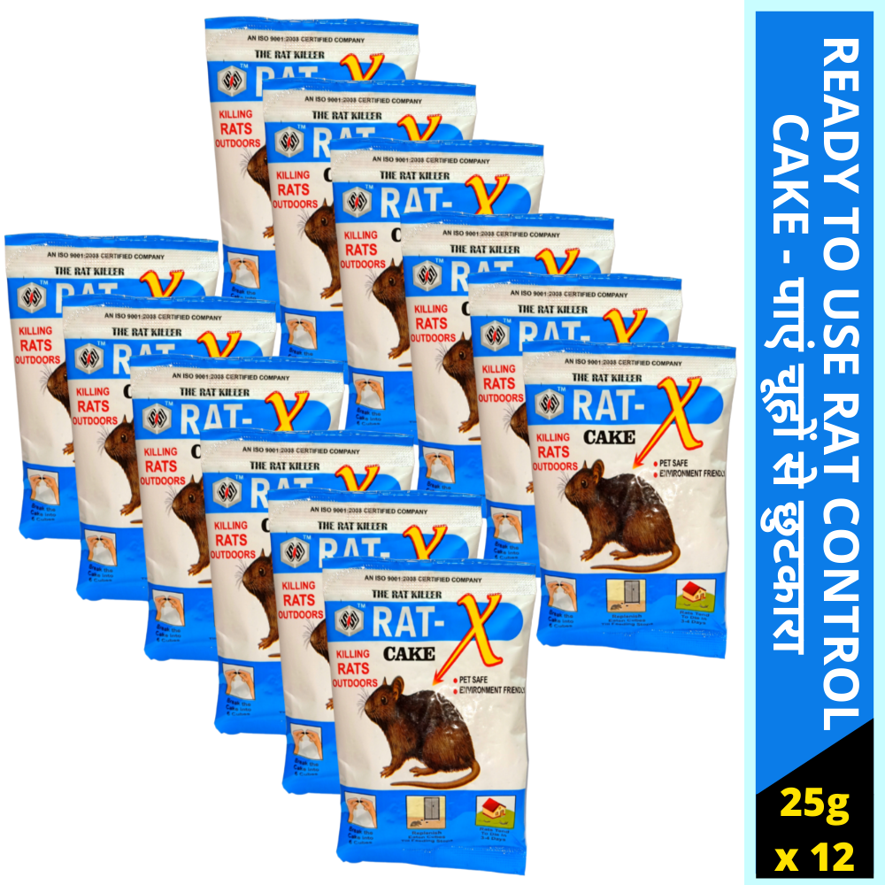 Rat Killer Cake | Rats Mostly Die Outside | Rat Kill Bait for Rat and Rodent Control | Rodenticide 25GMx12