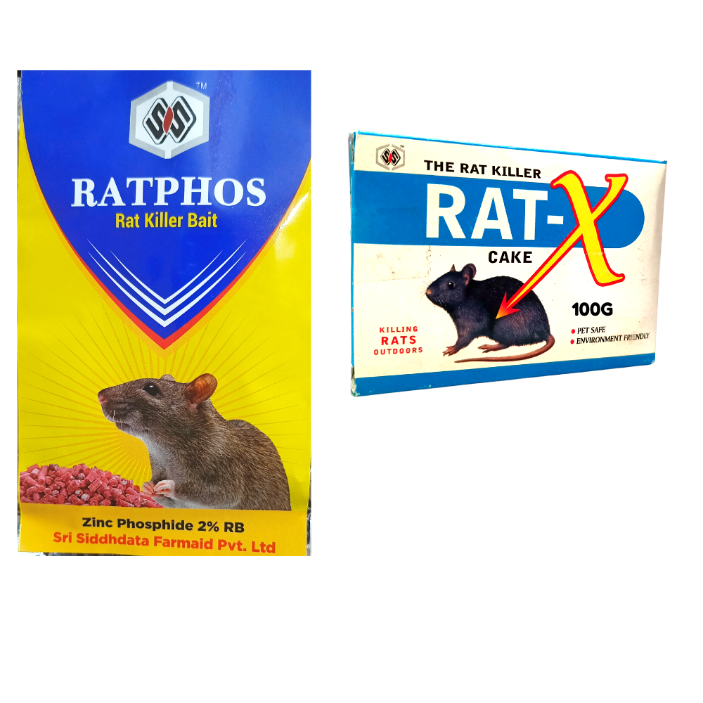 Rat Killer Cake 100Gx2 & Granules 50Gx1| Rats Mostly Die Outside | Rat Kill Bait for Rat and Rodent Control | Rodenticide