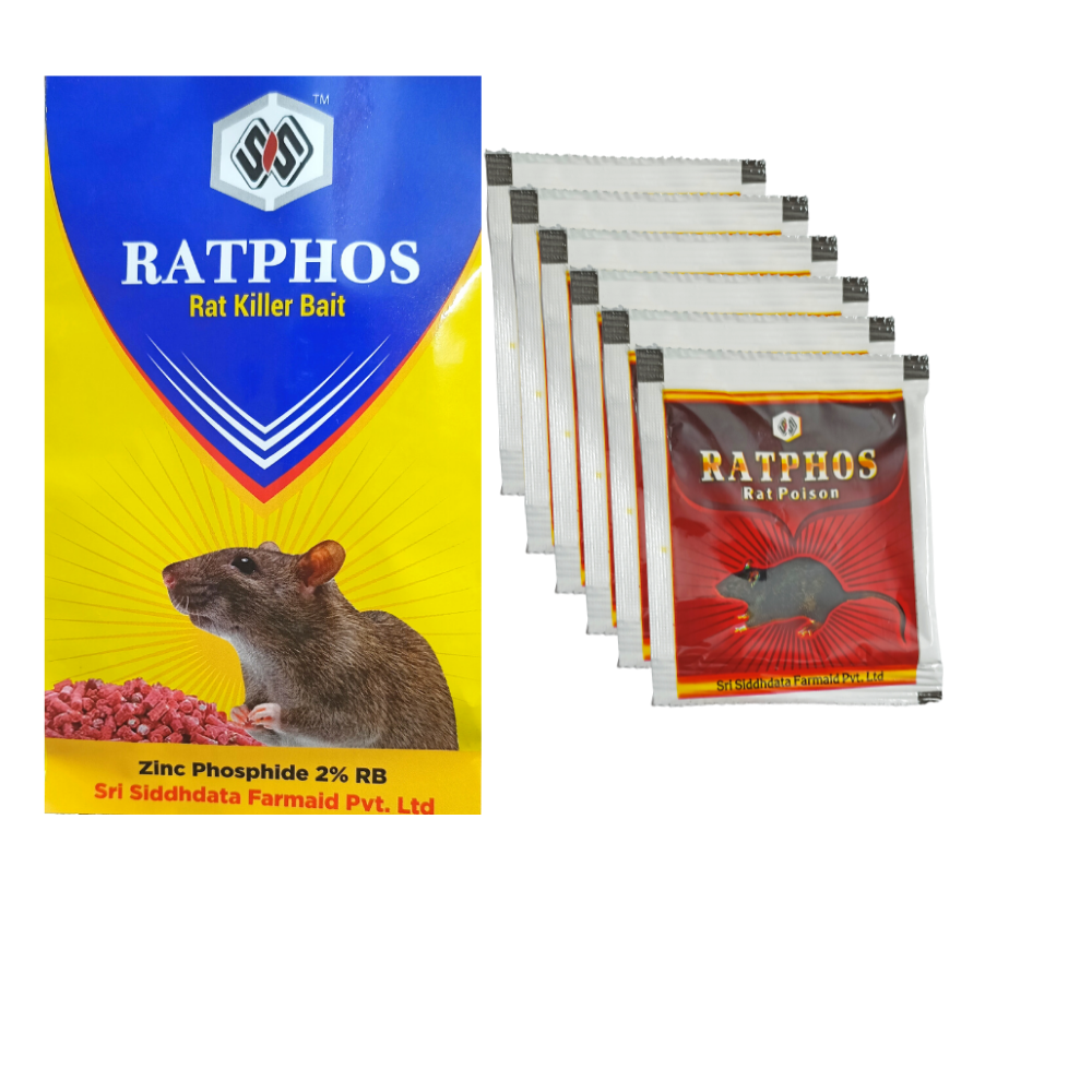 Rat Killer Granules 50Gx1 and Zinc Phosphide Powder 10Gx7 | Rodenticide | Rat Killer for Home and Outdoor