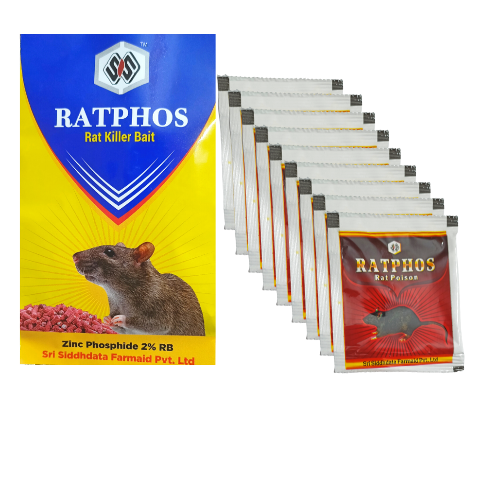 Rat Killer Granules 50Gx1 and Zinc Phosphide Powder 10Gx10  Rodenticide | Rat Killer for Home and Outdoor