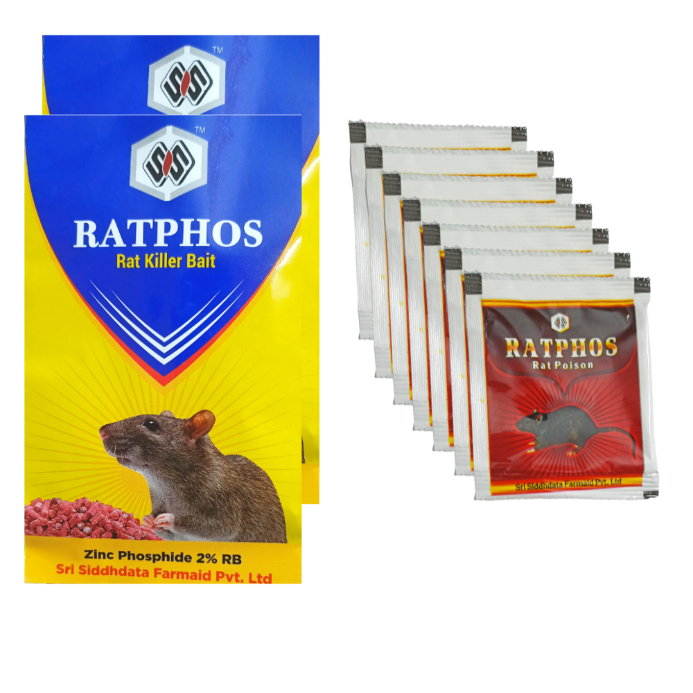 Rat Killer Granules 50Gx2 and Zinc Phosphide Powder 10Gx9 Rodenticide | Rat Killer for Home and Outdoor