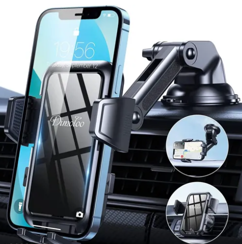 iPretty Phone Mount for Car (3 in 1) Dashboard Windshield Air Vent [Multi-Angle Adjustment Arm] Dash Phone Holder Mount, Car Cell Phone Holder, Hands Free iPhone Stand for Car Fit for All Mobile Phones.