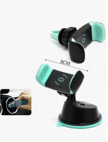 iPretty Dual Purpose 360-Degree Rotating Mobile Car Mount Holder Stand for Windscreen, Dashboard & Table Desk with Double Grip Holder (Multicolor)