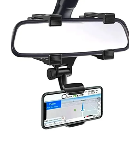 iPretty Car Rearview Mirror Phone Holder Mount 360 Degree Adjustable and Retractable, Car Phone Holder Apply to Car Rearview Mirror Phone Holder Mount for All Smartphone.