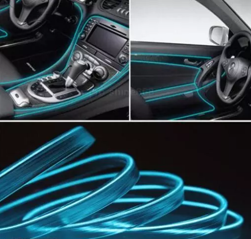 iPretty 5M EL Wire Car Interior Light Neon Light, Dance Party Decor Light Neon LED Lamp Flexible EL Wire Rope Tube Waterproof LED Strip With Car Charging Socket