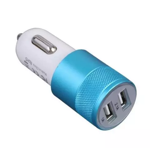 iPretty Pack of - 1 Car Charging Accessories Dual USB Car Charger Adapter 2 USB Port Led Display 2.1a & 1.0a Smart Car Charger for All Smart Phones (Multicolor)