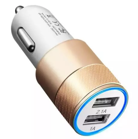 Pack of - 1 Car Charging Accessories Dual USB Car Charger Adapter 2 USB Port Led Display 2.1a & 1.0a Smart Car Charger for All Smart Phones (Multicolor)