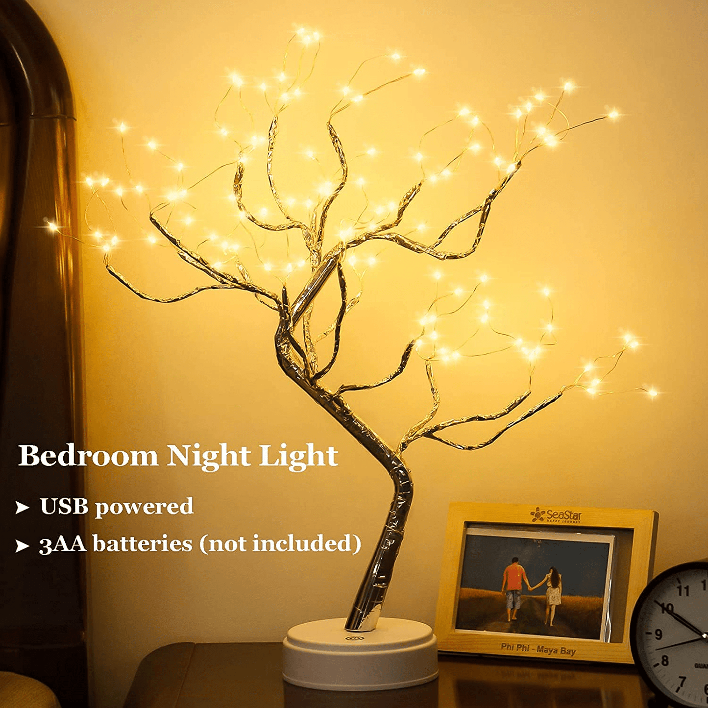Tabletop Bonsai Tree Light with 108 LED Copper Wire String Lights