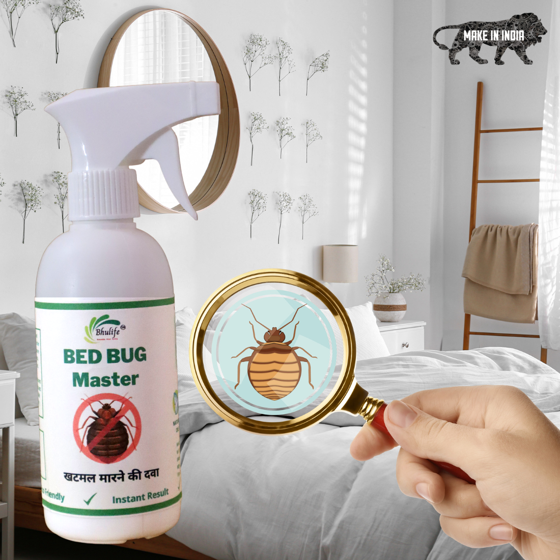 Organic Bedbug Killer Strong Spray | Khatmal Ki Dawai Combo | Khatmal ki Medicine |500MLX1 & 250MLX1