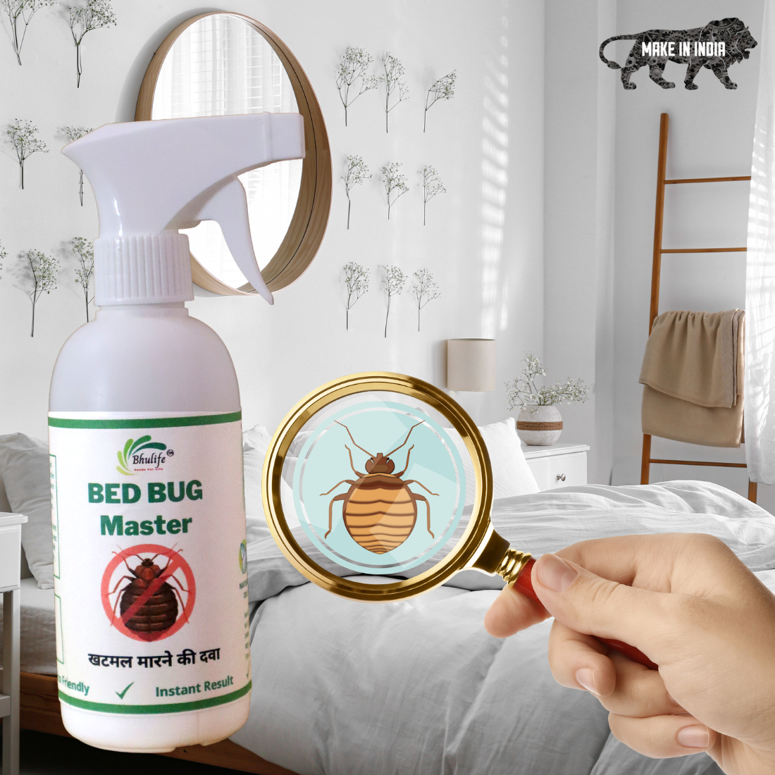 Organic Bedbug Killer Strong Spray | Khatmal Ki Dawai Combo | Khatmal ki Medicine |500MLX1 & 250MLX2