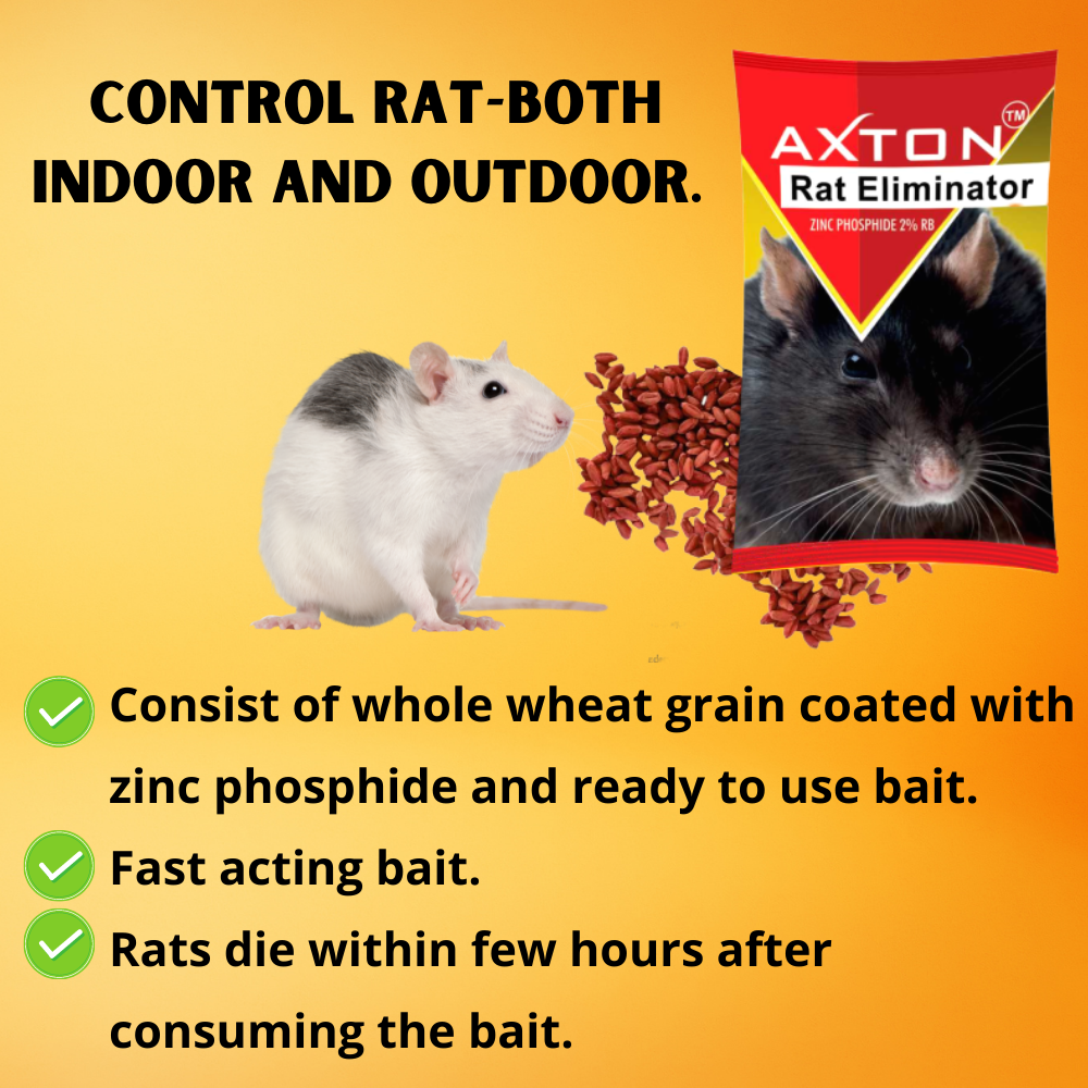 Rat Killer Granules | Rat Eliminator Zinc Phosphide 2% RB | Fast Acting | Reay to Use Bait 50Gx4